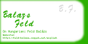 balazs feld business card